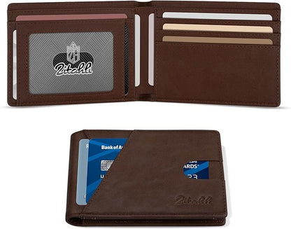 Zitahli Bifold Wallets for Men - Slim RFID Leather Credit Card Holder for 6-11 Cards, Minimalist Thin Wallet with ID Window & Cash Slot,Front Pockt Carteras Para Hombres, Birthday Gifts for Men | Slim, RFID Blocking, Premium, Front Pocket, Gift Box, Le...