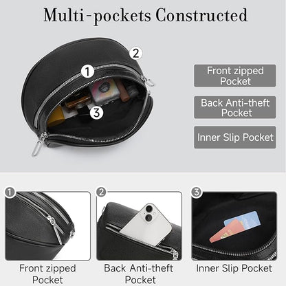 GAEKEAO Crossbody Bum Bags for Women Vegan Leather Fanny Packs Belt Bag Trendy Cross Body Purse Travel