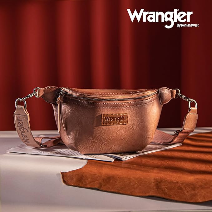 Wrangler Large Fanny Packs for Women Waist Bag Travel Belt Bags Crossbody Sling Purse