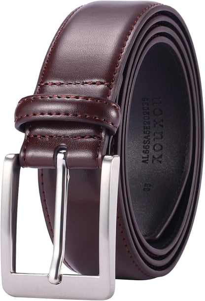 XOUXOU Men's Casual Leather Jeans Belts Classic Work Business Dress Belt with Prong Buckle for Men