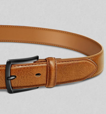 KEMISANT Men Belt 2Pack – Genuine Leather Belt for Men Dress Casual Golf Jeans 1 3/8"