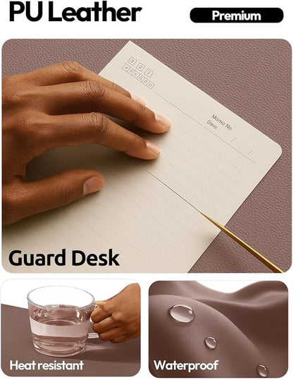 YSAGi Leather Desk Protector, Office Mat, Large Mouse Mat, Non-Slip PU Leather Blotter, Laptop Desk, Waterproof Writing Pad for Office and Home (Chocolate, 47.2" x 23.6")