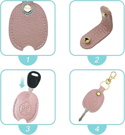 Leather Key Sleeve for Broken Key, Car Key Cover, Key Loop Replacment, Key Fod Protector Keychain for Women/Men