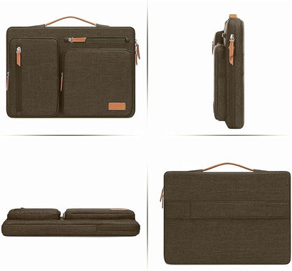 MOSISO 360 Protective Laptop Case 13 inch, 13 inch Laptop Sleeve Compatible with MacBook Air M5 M4 M3 M2 M1 2026-2018/Neo/Pro M2 M1, Side Open Carrying Case with 4 Zipper Pockets&Handle,Carob Brown