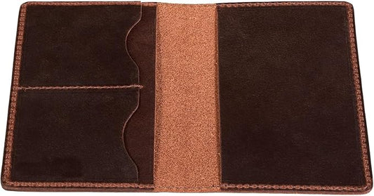 Leather Passport Holder, Full Grain Bifold Case, Minimalist Design, Passport Holder for Travel Essentials,Passport Cover Case for Travel (Brown)