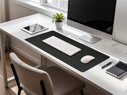 Desk Pad Mat PU Leather Non-Slip Water-Resistant Desk Matt for Desktop Large Mouse Pad for Office and Home Black 23.6" x 13.8"