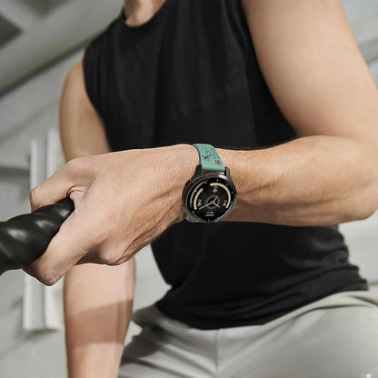 Laband 18mm Floral Engraved Band Compatible With Garmin Venu 3S 41mm/Venu 2S/Vivoactive 4S/Vivomove 3S/Venu 4 41mm/Forerunner 255S/Forerunner 265S,Soft Slim Silicone Cute Embossed Flower Strap for Men