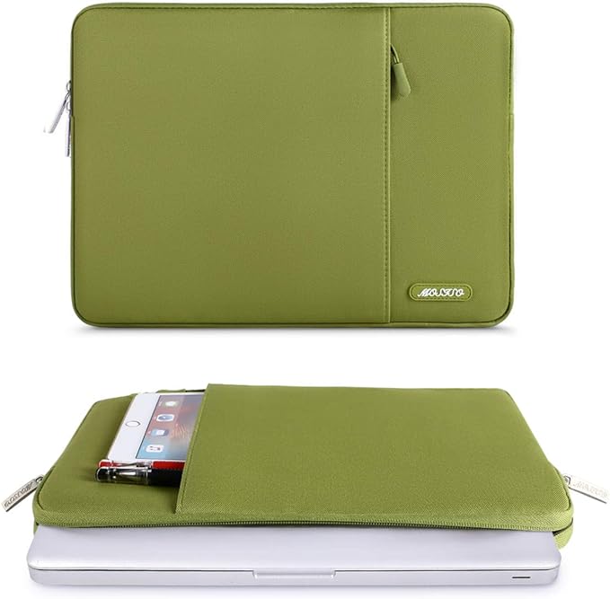 MOSISO Laptop Case 13 inch, Laptop Sleeve Compatible with MacBook Neo/Air/Pro 13 inch with A18/M5/M4/M3/M2/M1 Chip 2026-2016, Polyester Vertical Computer Sleeve Bag with Pocket, Chartreuse