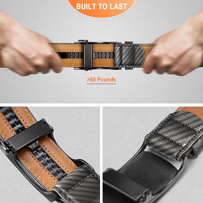 BULLIANT Men's Ratchet Belt Nontrimmable-Click Belt Adjustable for Men Gift Lightweight 1 3/8"