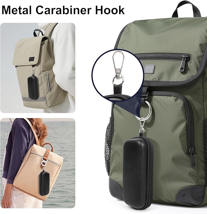 Double Eyeglasses Case Hard Shell Dual Sunglasses Organizer with Zipper Closure Travel Eyewear Storage for Vehicle
