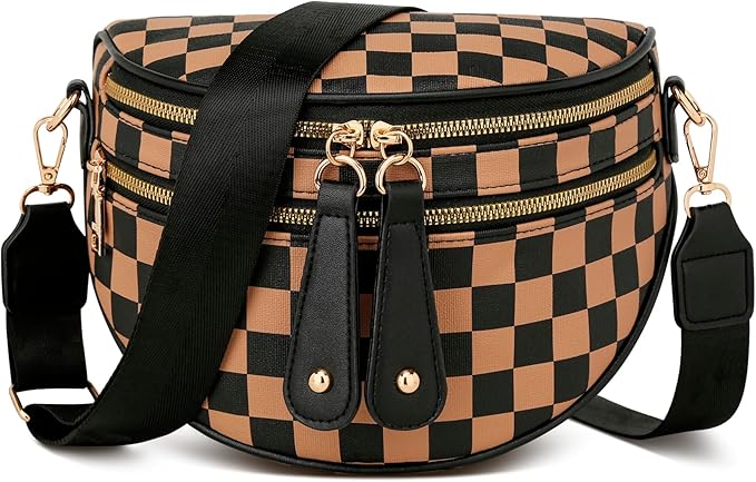 KKXIU Crossbody Sling Bag for Women Trendy Fanny Pack Vegan Leather Chest Bag | Trendy