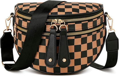 KKXIU Crossbody Sling Bag for Women Trendy Fanny Pack Vegan Leather Chest Bag | Trendy