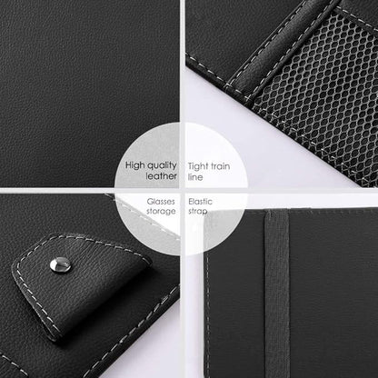 Car Visor Organizer, Auto Interior Accessories, Car Truck SUV Storage Pouch Holder, with Multi-Pocket Net Zipper (Black)