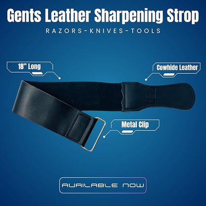G.B.S Leather Strop 30ml Conditioning Paste Professional Hone and Sharpen your Shaving Razor, blade, knives, cutlery and tools- Leather Balm (Pack of 1 with Black Strop)