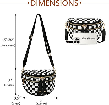 KKXIU Crossbody Sling Bag for Women Trendy Fanny Pack Vegan Leather Chest Bag | Trendy
