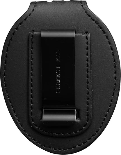 Shield Wallets Austin Texas Police Belt Badge Holder with Neck Chain Black Leather (Cutout #603)