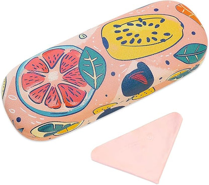 PERFECTSIGHT Hard Shell Eyeglasses Case, PU Leather Protective Glasses Case, Cute Eyeglass Case for Women Men Girls