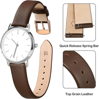 ANNEFIT Watch Bands for Men Women, Top Grain Leather Watch Strap with Quick Release, Band Width 12mm 13mm 14mm 16mm 18mm 20mm 22mm