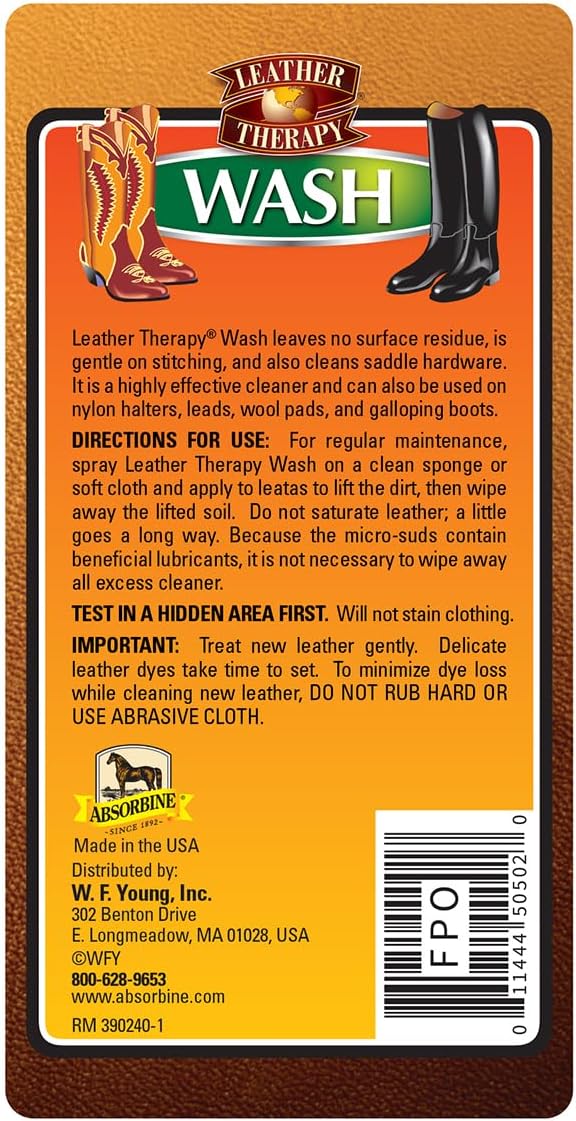 Leather Therapy Wash, Premium Cleaner & Moisturizer for Natural and Synthetic Leather, 16oz