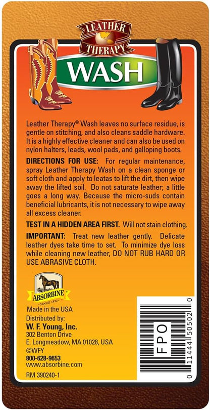 Leather Therapy Wash, Premium Cleaner & Moisturizer for Natural and Synthetic Leather, 16oz