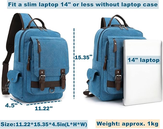 Leaper Retro Crossbody Bag Sling Bag Canvas Messenger Bag for Men Women Shoulder Bag Crossbody Handbags Satchel Travel Bag