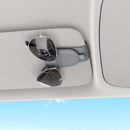 Sotfamily Sunglass Holder for Car Visor, Suede Cloth Magnetic Sunglass Organizer for Car Accessories, 2 Packs, Gray
