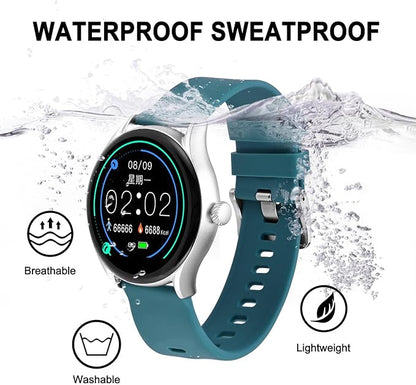 BISONSTRAP Silicone Watch Bands, Slim Watch Straps with Quick Release, 18mm, Cyan (Blue) with Silver Buckle