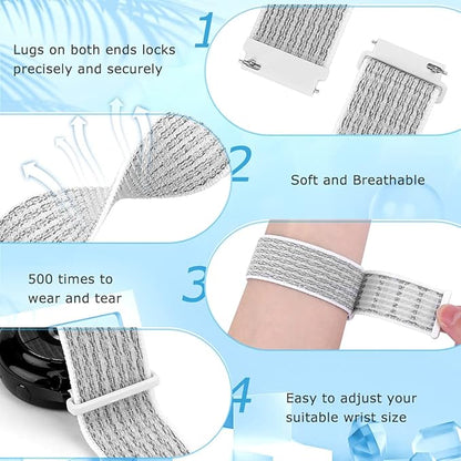 18mm Nylon Sport Quick Release Watch Bands Compatible with Garmin Venu 4 41mm/3S 41mm/Venu 2S/Vivoactive 4S/Vivomove 3S/Active S/Forerunner 265S(42mm)/255S/Fossil Women's Gen 6 42mm/5E 42mm Women Men