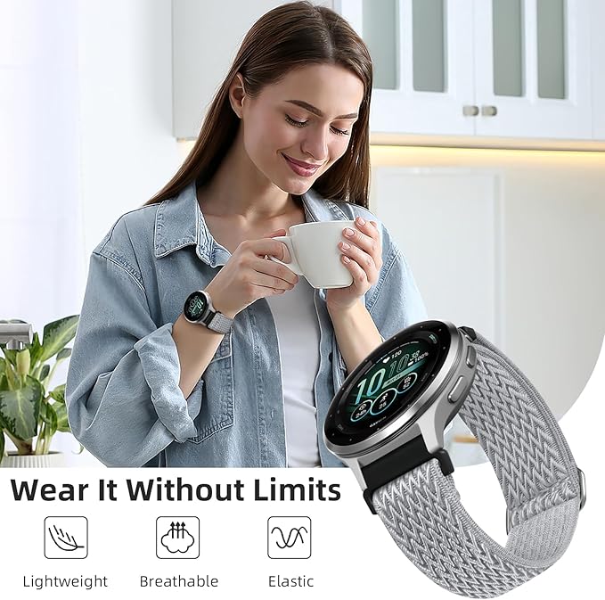 GEAK 18mm Watch Band Compatible with Garmin Venu 4 41mm Watch Band/Venu 2S 3S Watch Band, Quick Release Soft Nylon Breathable Sport Strap for Vivoactive 4S Watch Band/Forerunner 265s/255s Men Women