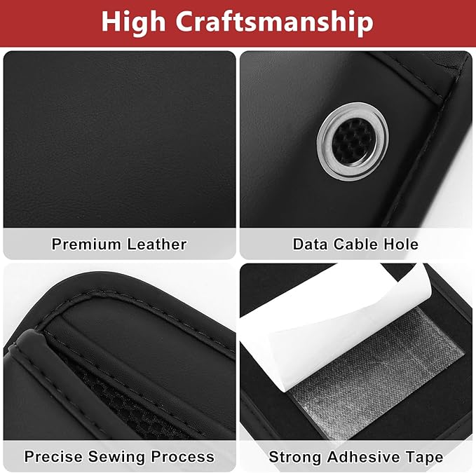 Car Seat Side Storage Pocket, Small Car Seat Organizers PU Leather Car Console Organizer Pocket Multifunctional Console Side Organizer Bag for Phone, Keys, Sunglass, Wallet, 1Pack