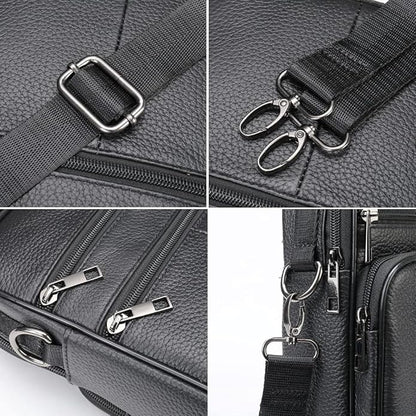 Hebetag Small Leather Sling Shoulder Bag Messenger Pack for Men Women Outdoor Travel Business