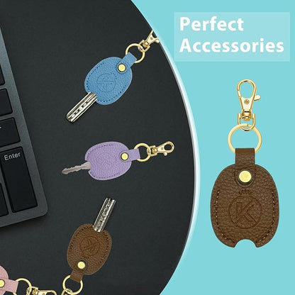 Leather Key Sleeve for Broken Key, Car Key Cover, Key Loop Replacment, Key Fod Protector Keychain for Women/Men