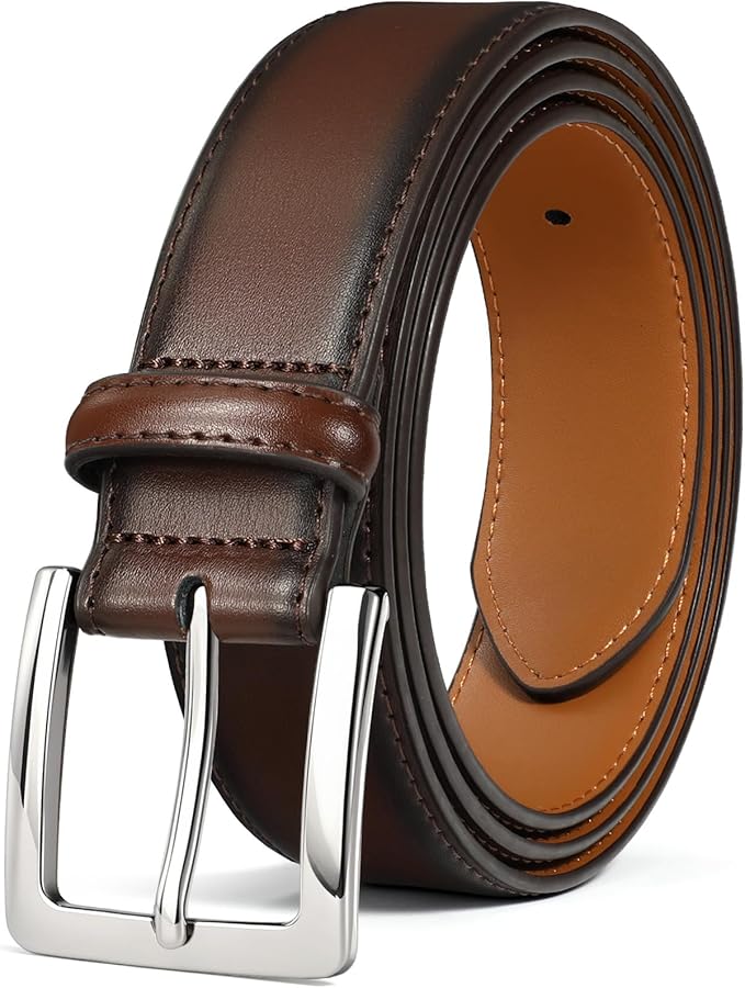 Men's Genuine Leather Dress Belt, 1 3/8" Classic Mens Jeans Pants Belt for Work Business Casual Golf