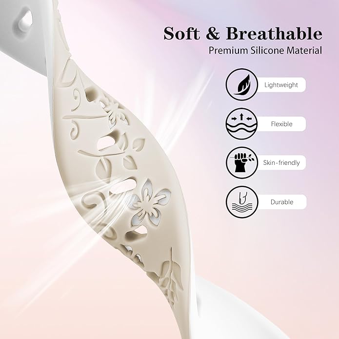 Laband 18mm Floral Engraved Band Compatible With Garmin Venu 3S 41mm/Venu 2S/Vivoactive 4S/Vivomove 3S/Venu 4 41mm/Forerunner 255S/Forerunner 265S,Soft Slim Silicone Cute Embossed Flower Strap for Men