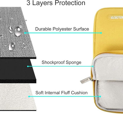 MOSISO Laptop Case 16 inch, 15-15.6 inch Laptop Sleeve Compatible with MacBook Pro 16 M5 M4 M3 M2 M1, HP Acer Dell Lenovo ASUS, Polyester Vertical Computer Sleeve Bag with Pocket, Yellow