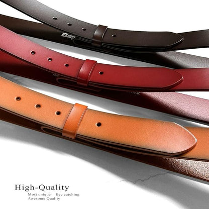 Men's Replacement Belt Strap 100% Genuine Leather Plain Casual Belt Strap with Snaps 1-1/2"(38mm) Wide