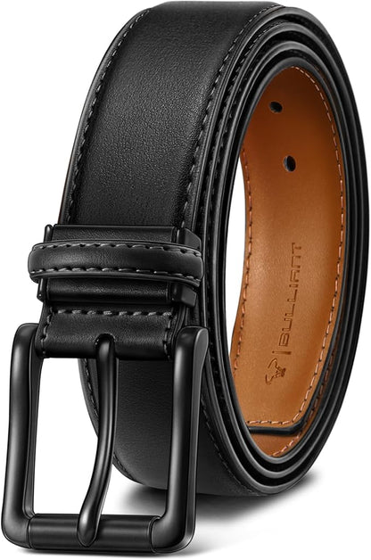 BULLIANT Men Belt,Leather Belt Adjustable For Men Dress Casual Jeans 1 3/8,Cut For Fit