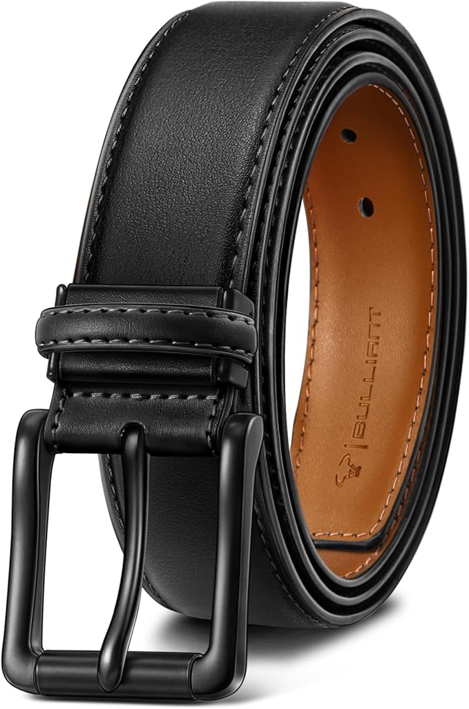 BULLIANT Men Belt,Leather Belt Adjustable For Men Dress Casual Jeans 1 3/8,Cut For Fit