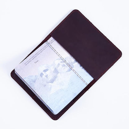 INCARNE US Leather Passport Holder for Travel - Passport Case - Passport Wallet for Men - Passport Cover for Women Sleeve Protector - Travel Essentials Vacation Luggage Travel Gifts - Vintage Burgundy