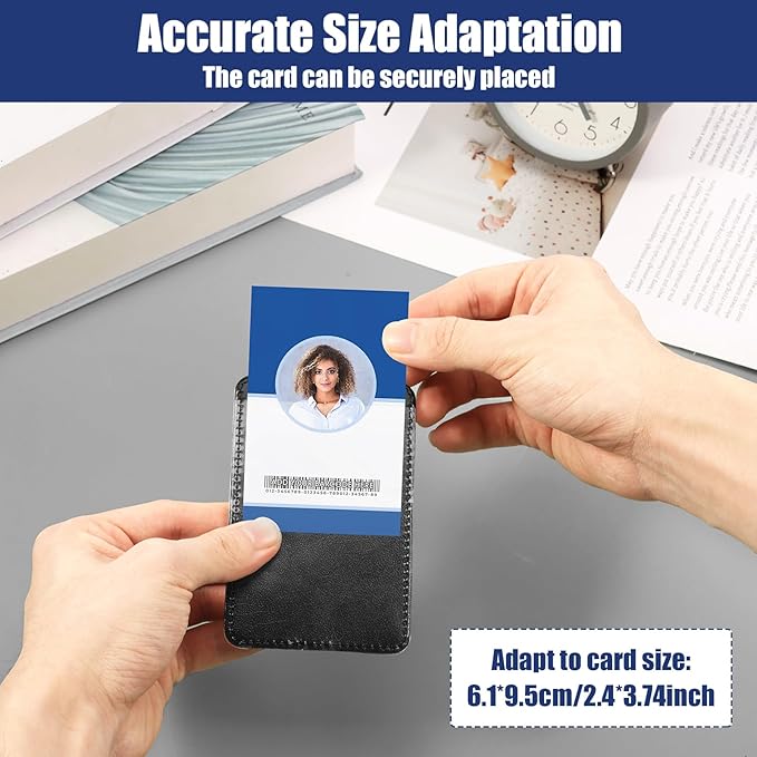 20 Pack Sublimation ID Badge Holder with Lanyards, PU Leather id Card Holder, Blanks Bulk Heat Transfer Print Vertical Name Badge Holders for Coach Office Employees Teacher