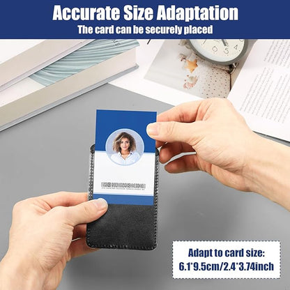20 Pack Sublimation ID Badge Holder with Lanyards, PU Leather id Card Holder, Blanks Bulk Heat Transfer Print Vertical Name Badge Holders for Coach Office Employees Teacher