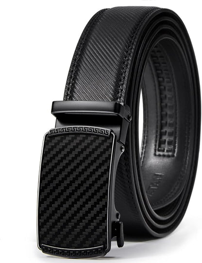 VATAN Men's Belt Leather Ratchet Belt for Men Dress Casual Every Day with Adjustable Buckle, Trim to Fit