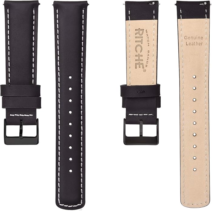 Ritche Christmas Gift Quick Release Leather Watch Bands Genuine Watch Straps for Men Women Top Grain Leather Watch Strap, White Elephant Gifts, Stocking Stuffers for Men, Father's Day gifts