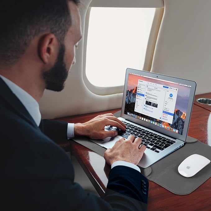 Allinside 13 inch Laptop Sleeve Case for MacBook Neo A18 Pro/MacBook Air 13 2018-2026/MacBook Pro 13 2016-2022, Waterproof PU Suede Leather Laptop Sleeve Bag Protective Vertical Case Cover, Gray