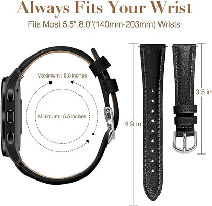 18mm Slim Leather Band Compatible with Garmin Venu 3S 41mm/Venu 4 41mm/Venu 2S/Vivoactive 4S/Vivomove 3S/Forerunner 255S/Forerunner 265S, Quick Release Thin Narrow Soft Strap for Women Men