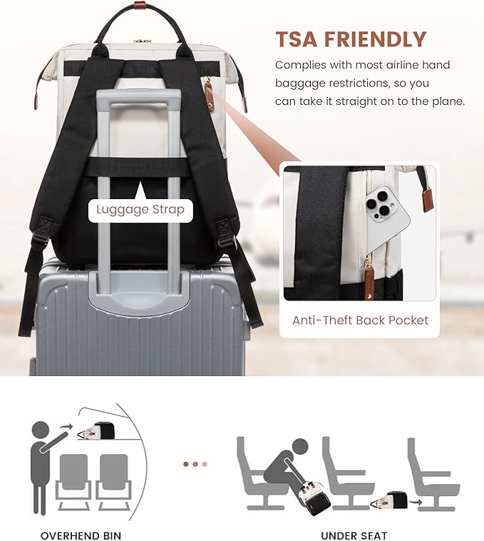LOVEVOOK Laptop Backpack for Women, 17.3'' Waterproof Nurse Bag Teacher Work Backpack Purse for Women, Travel Computer Backpack for College Office Business Ladies