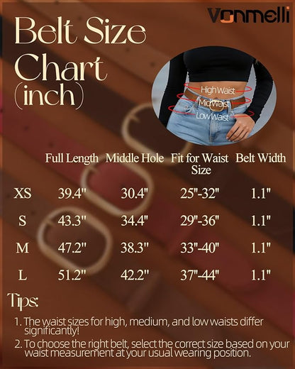 VONMELLI Faux Women's Suede Belt for Jeans Dresses Ladies Leather Belt with Vintage Gold Buckle