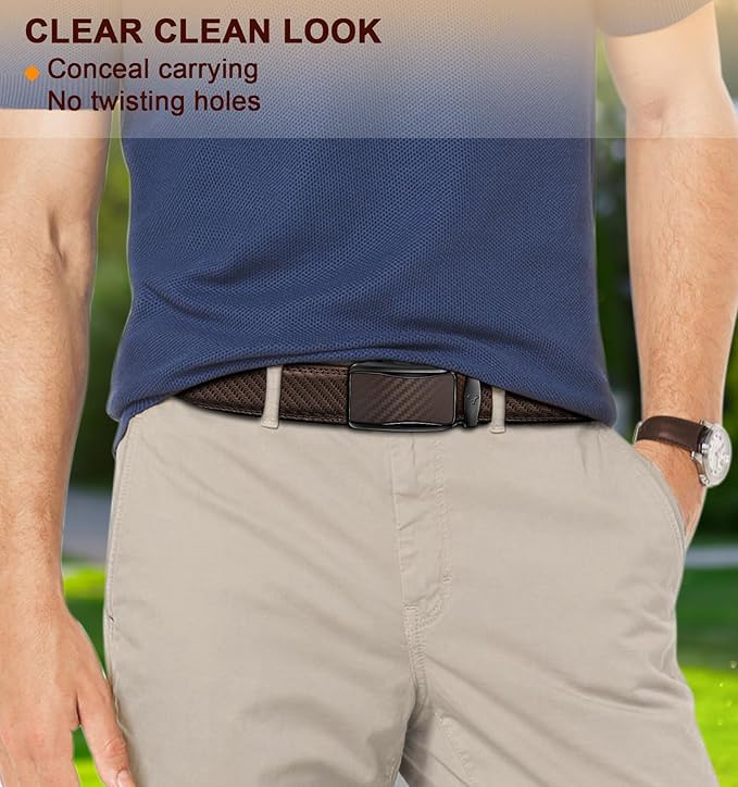 BULLIANT Men's Ratchet Belt Nontrimmable-Click Belt Adjustable for Men Gift Lightweight 1 3/8"