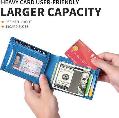 Slim Money Clip Wallet for Men RFID Blocking Bifold Minimalist Front Pocket Wallet, Credit Card Holder for Men Gift