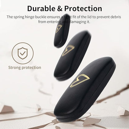 Glasses Case Hard Shell, Leather Protective Case for Sunglasses with Cleaning Cloth, Cute Eyeglass Cases for Women